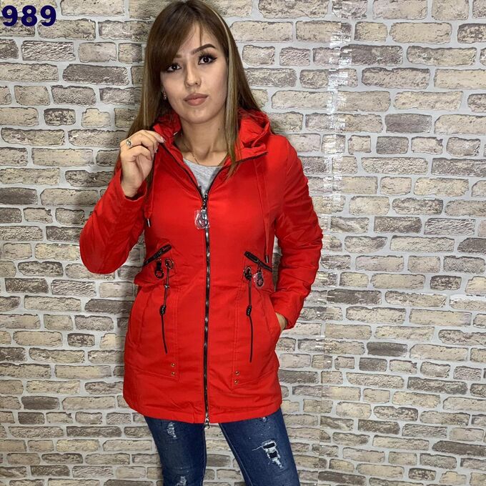 Куртка Женская 12001 &quot;Однотон Завязки&quot; Красная