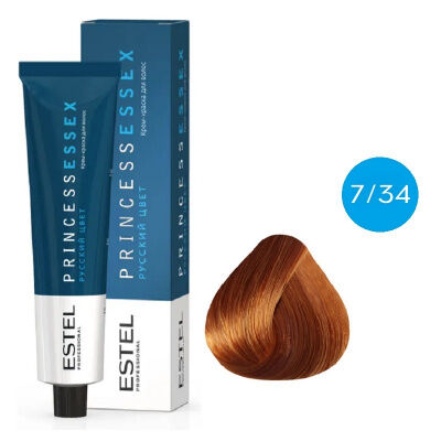 ESTEL PROFESSIONAL 7/34 Крем-краска ESTEL PRINCESS ESSEX, средне-русый золотисто-медный/коньяк (40)