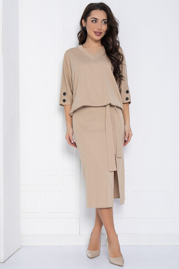 LT Collection Платье Вэнсдей (бежевое) П12577-4