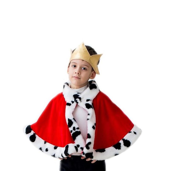 Карнавальный костюм &quot;Король&quot;, корона, мантия, 5-7 лет, рост 122-134 см