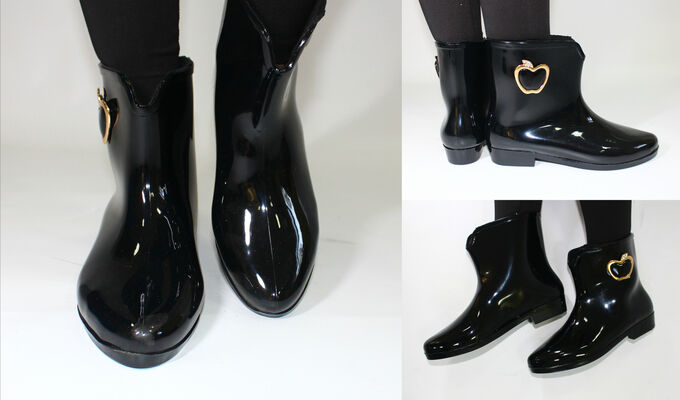 Обувь женская 88-58 Сапоги &quot;Однотонные Яблоко&quot; Черные