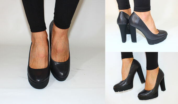 Обувь женская F91-6 Туфли &quot;Однотонные Каблук&quot; Черные