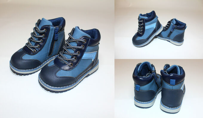 Обувь детская RC51-9022-5А Ботинки &quot;Завышенные&quot; Черные с Синим