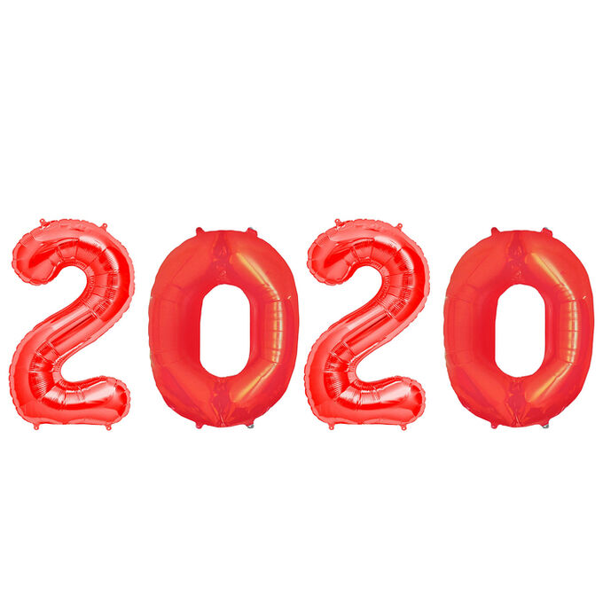 Шар фольгированный &quot;2020&quot; 40&quot; цвет красный