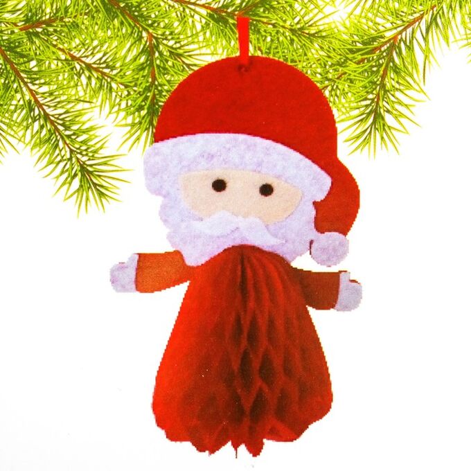Школа талантов Набор для создания подвесной ёлочной игрушки из фетра и бумаги гофре «Дед Мороз»