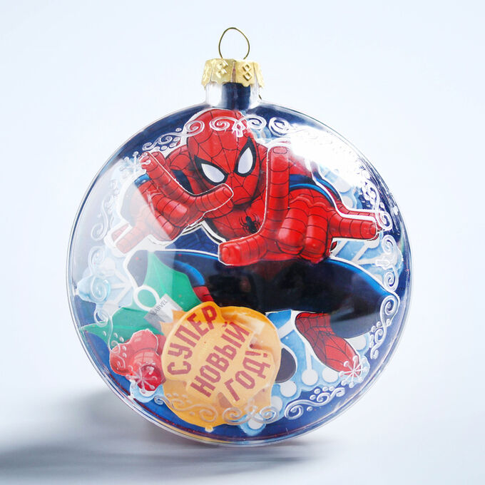 MARVEL Новогодний ёлочный шар &quot;С Новым годом&quot; Человек-паук с 3D аппликацией