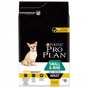 Pro Plan Adult Small &amp; Mini Optiweight Light/Sterilised сухой корм для склонных к избыточному весу и/или стерилизованных взрослых собак мелких и карликовых пород, с ко... Optiweight Курица 3кг АКЦИЯ!