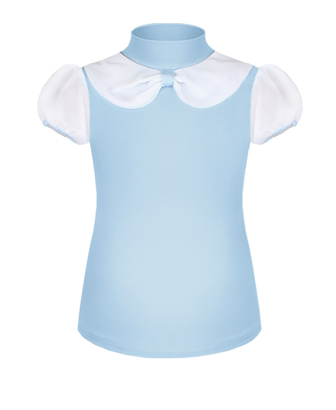 Голубая блузка для девочки школьная 78701-ДШ19