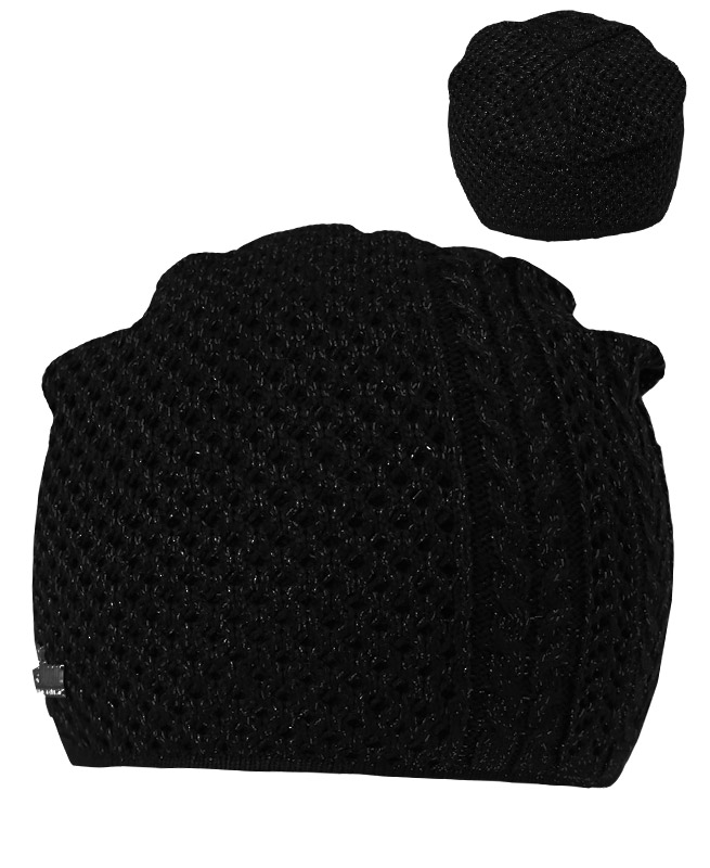 Черная шапка для девочки 37396-ПА19