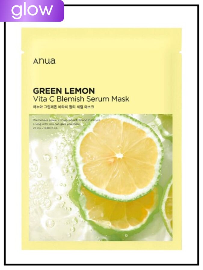 Anua Маска для лица тканевая осветляющая с экстрактом цитруса Green Lemon Vita C Blemish Serum Mask, 25 мл
