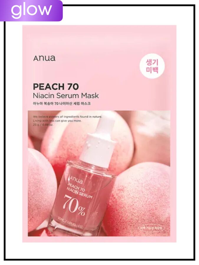 Anua Маска для лица тканевая для сияния кожи с персиком Peach Niacin Serum Mask, 25 мл