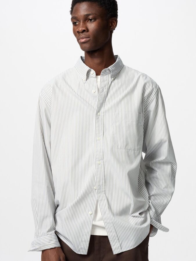 UNIQLO Рубашка широкая в полоску,