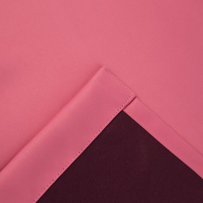 Штора портьерная «Этель» 250x265 см, двусторонний блэкаут, цвет Розовый, пл. 240 г/м², 100% п/э