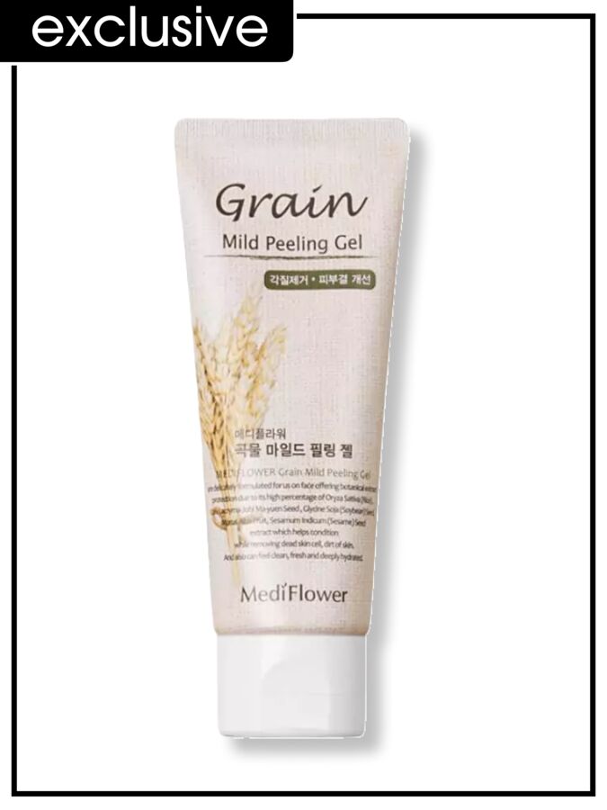 Medi Flower Gel Peeling Grain Mild Гель пилинг для лица гипоаллергенный со злаками, 100 мл
