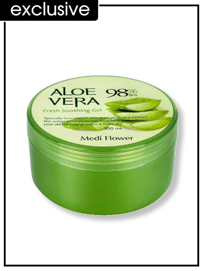 Medi Flower Gel Fresh Soothing Aloevera Гель для тела универсальный смягчай с алоэ, 300 мл