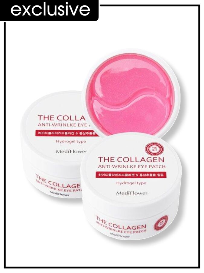 Medi Flower Eye Patch Anti Wrinkle The Collagen Патчи для глаз гидрогелевые против морщин с коллагеном, 90 гр/60 шт