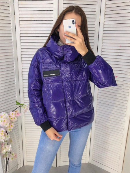 Лаковая куртка халафайбер фиолетовая DIM