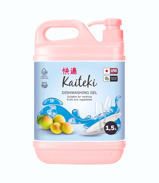 Без бренда Kaiteki Средство для мытья посуды японский абрикос, 1,5 л