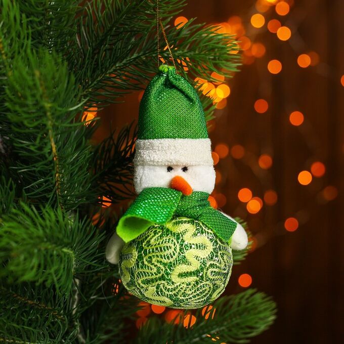 Подвеска «Дед Мороз и Снеговик», зелёный наряд, виды МИКС