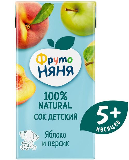ФРУТОНЯНЯ 0,2л Сок яблоко-персик