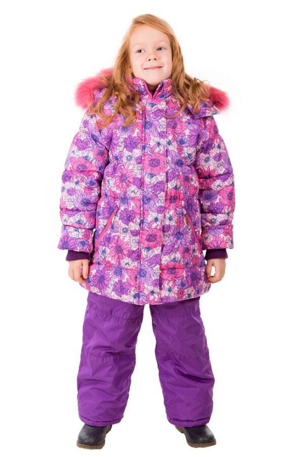 10-0542 Комплект зимний для девочки, синтепон - куртка 300 гр, полукомбинезон 200 гр.
