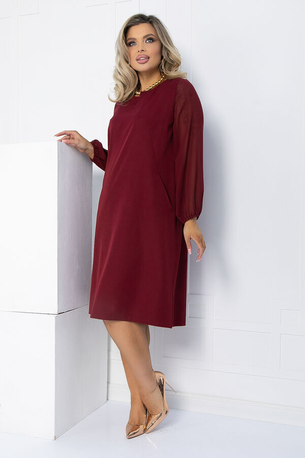 LT Collection Платье Яркое пламя (бордовое) П12618-25