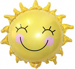 17045, DBCY-N0007 Шар-фигура/ мини фольга, &quot;Солнышко улыбка&quot; (Falali), 17&quot;/43 см, с клапаном