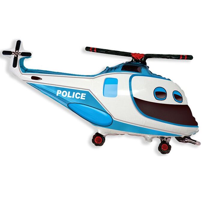 Flexmetal 902753 Шар-фигура/ мини фольга, &quot;Вертолет  полицейский&quot; (FM), 17&quot;/43 см