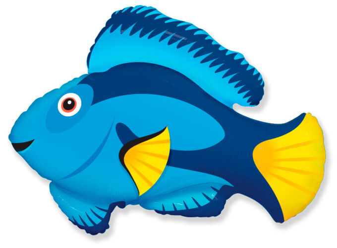 902770 Шар-фигура/ мини фольга, &quot;Рыбка голубая&quot; (BRAVO),  14&quot;/36 см