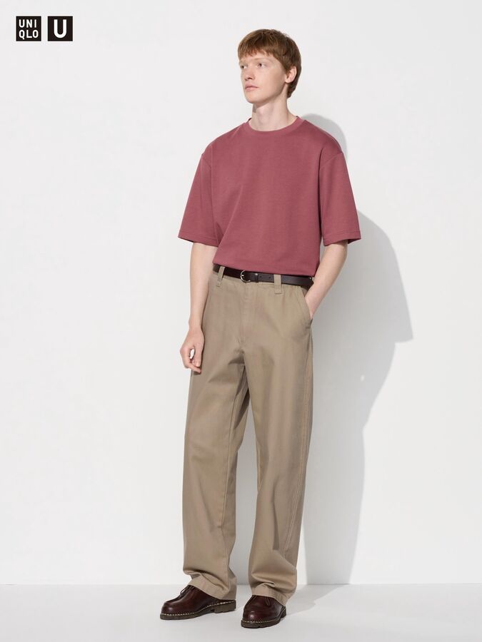 UNIQLO - широкие брюки чинос увеличенной длины - 35 BROWN