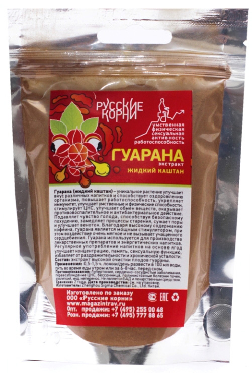 Русские корни Гуарана Жидкий каштан экстракт