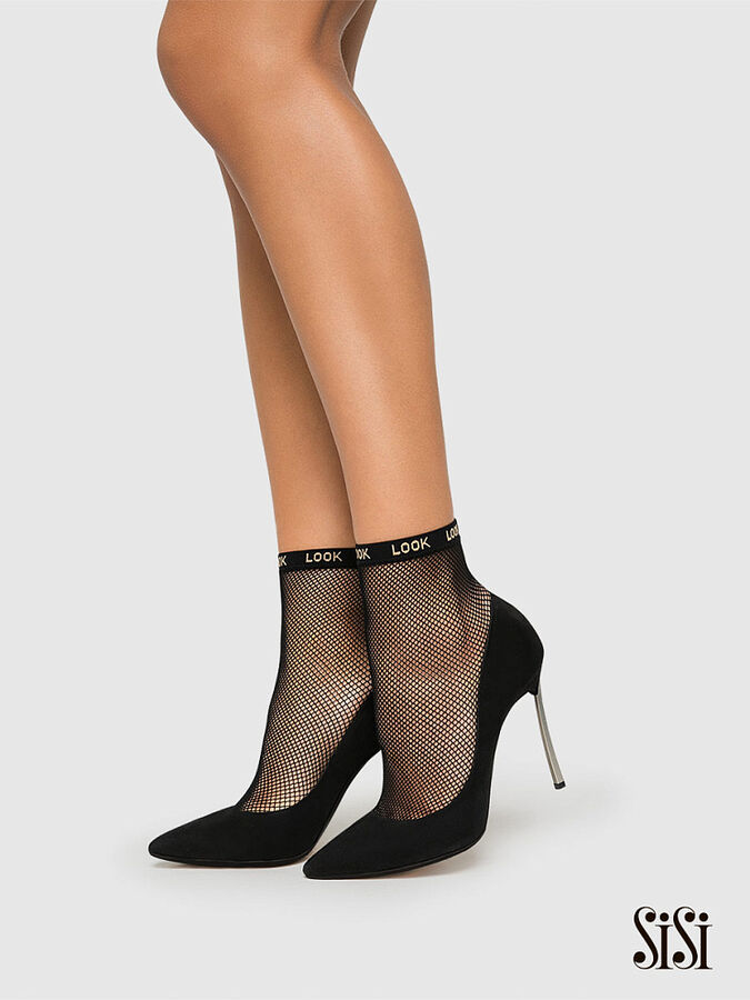 Носки Rete look  (Sisi) в мелкую сетку с акцентной резинкой