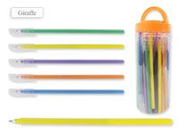 Ручка шариковая В БАНКЕ, цвет чернил - СИНИЙ, удлиненный корпус 19 см, матовый цветной корпус с цветными полосками