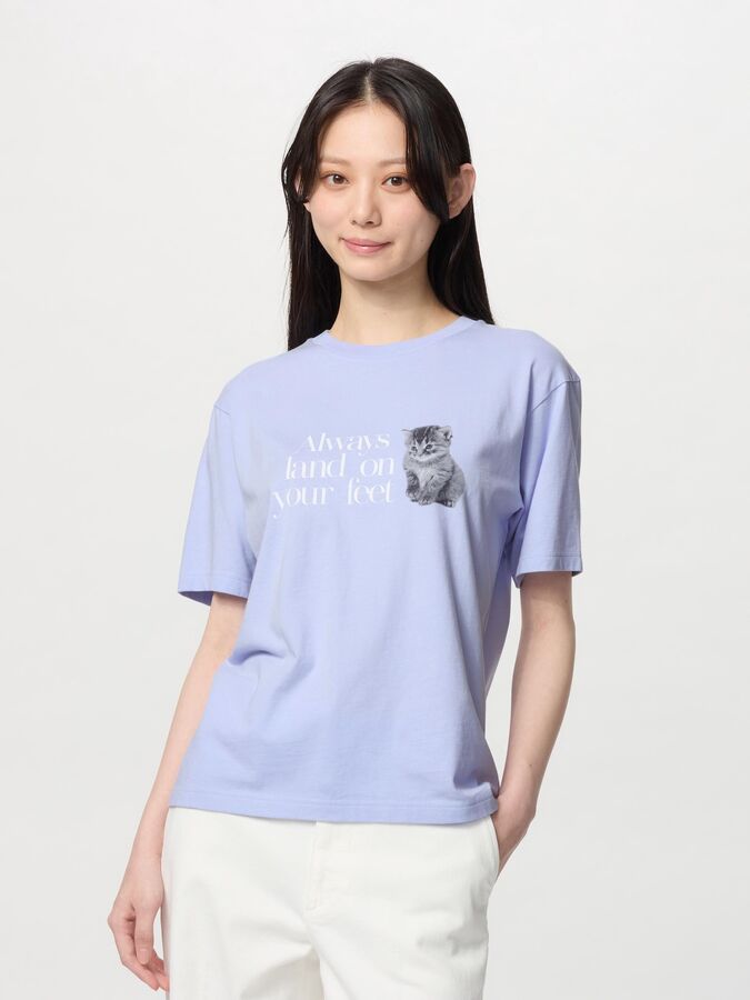 UNIQLO — CAT PHOTOGRAPH UT / Relax Fit – футболка с фотопринтами котов