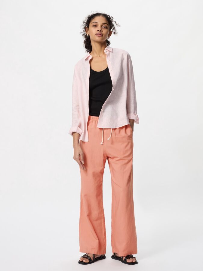 UNIQLO - легкие брюки из смесового льна - 21 LIGHTORANGE
