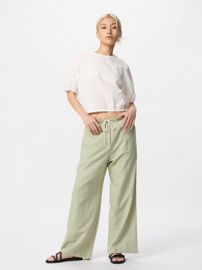 UNIQLO - легкие брюки из смесового льна - 52 GREEN