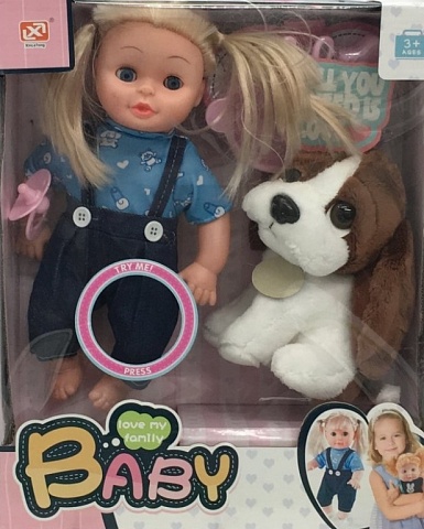 Кукла (звук) с игрушкой в ассортименте