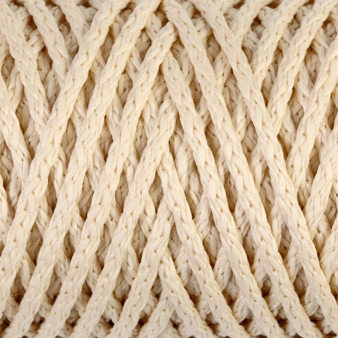 Шнур для вязания &quot;Классик&quot; без сердечника 100% полиэфир ширина 4мм 100м (кремовый)
