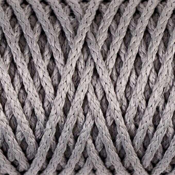Шнур для вязания &quot;Классик&quot; без сердечника 100% полиэфир ширина 4мм 100м (св.серый)