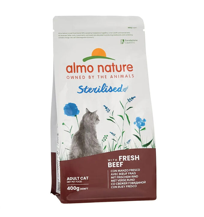 Сухой корм Almo Nature для кастрированных кошек Говядина и рис. 400 гр. Холистик. Италия-Россия