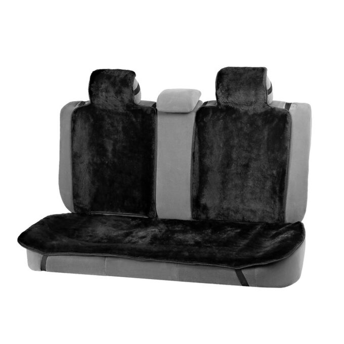 Накидки на заднее сиденье, нат. шерсть, 135х55 и 75х55 см, черный, набор 3 шт