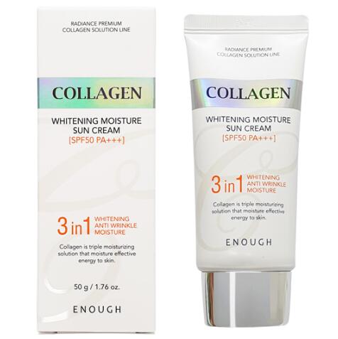 Enough Collagen 3in1 Whitening Moisture Sun Сream SPF50 PA+++ Солнцезащитный крем с морским коллагеном 50 г