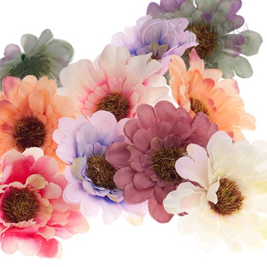 Цветы из ткани герберы, цвет винтажный микс, р-р цветка около 6 см.