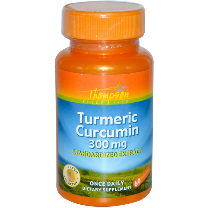 Thompson, Turmeric Curcumin, кукурма, 300 мг, 60 капсул
