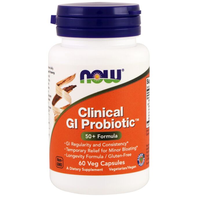 Now Foods, Clinical GI Probiotic, 60 растительных капсул