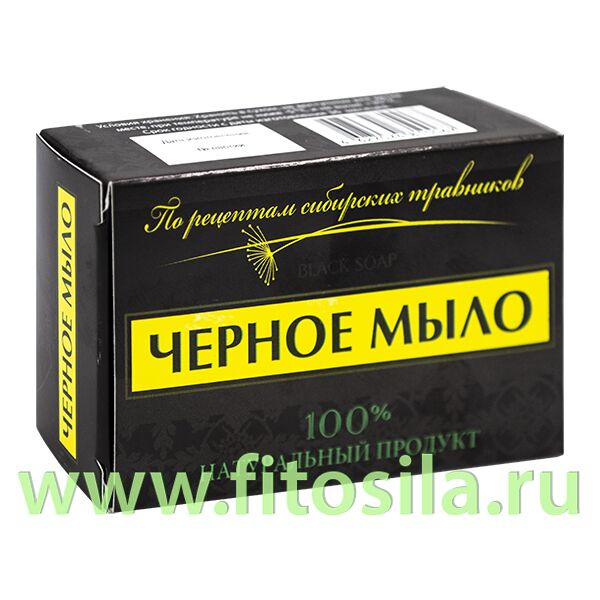 ФИТОСИЛА Черное мыло 100 гр кусковое в коробке натуральное косметическое  &quot;Аклен&quot;
