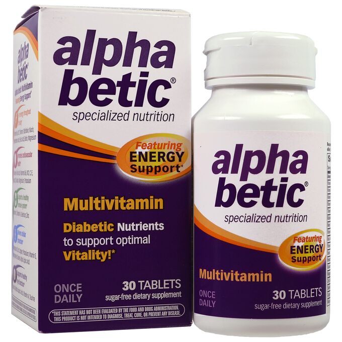 Abkit, Alpha Betic, мультивитамины, 30 таблеток