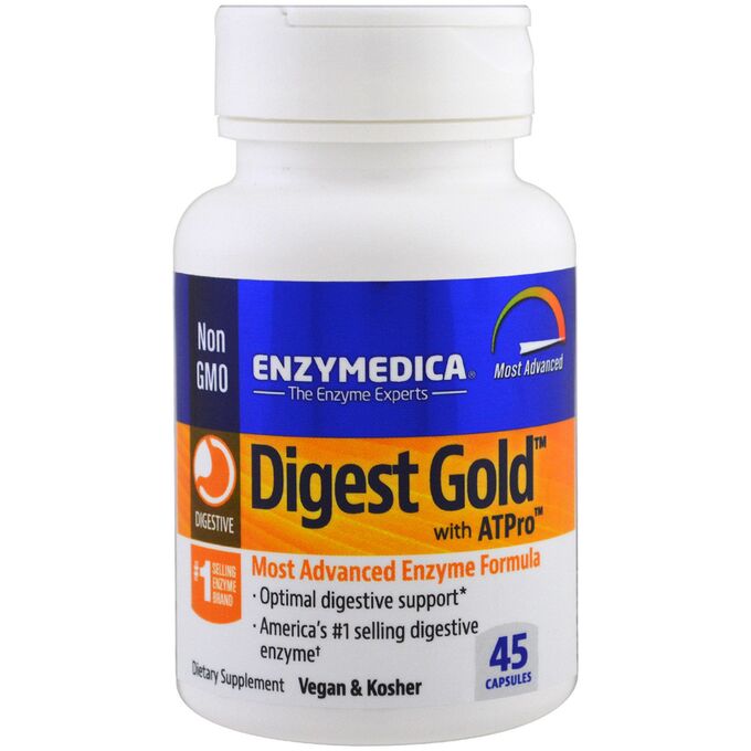 Enzymedica, Digest Gold с ATPro, 45 капсул