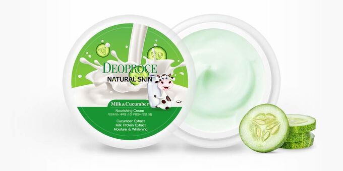 No name Крем д/лица &quot;Молочно-огуречный&quot; DEOPROCE Natural Skin Milk Cucumber Nourishing cream 100 гр №1220