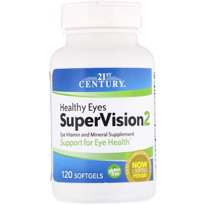 21st Century, Здоровые глаза, SuperVision2, 120 мягких капсул